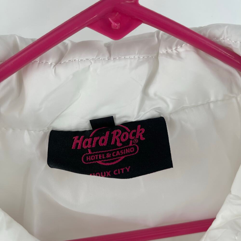 HARD ROCK HOTEL & CASINO SIOUX CITY Puff Jacket SZ Extra Large White Pink NWT - Picture 6 of 10
